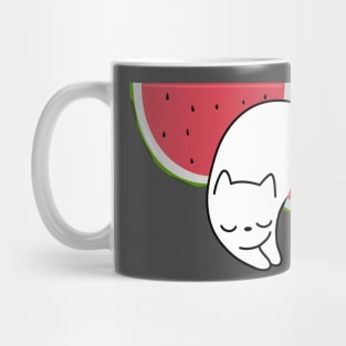 Cat and watermelon slices Mug